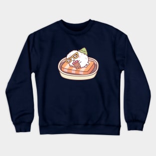 Funny Sushi Rice Chilling On A Salmon Pool Float With Wasabi Crewneck Sweatshirt